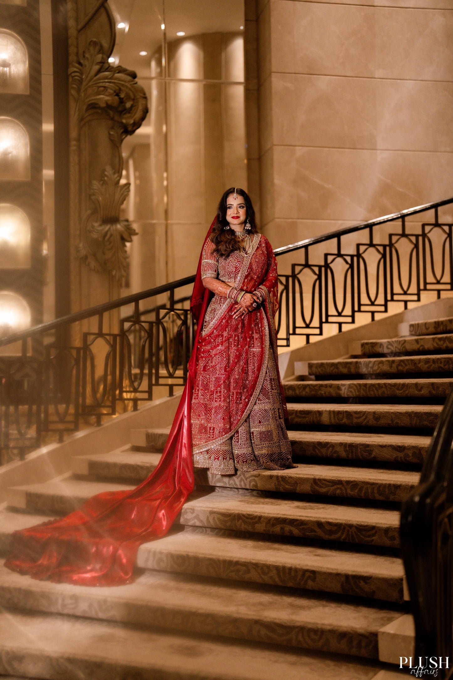 Garnet Haze – Maroon Cathedral Veil in Sheer Gossamer Organza
