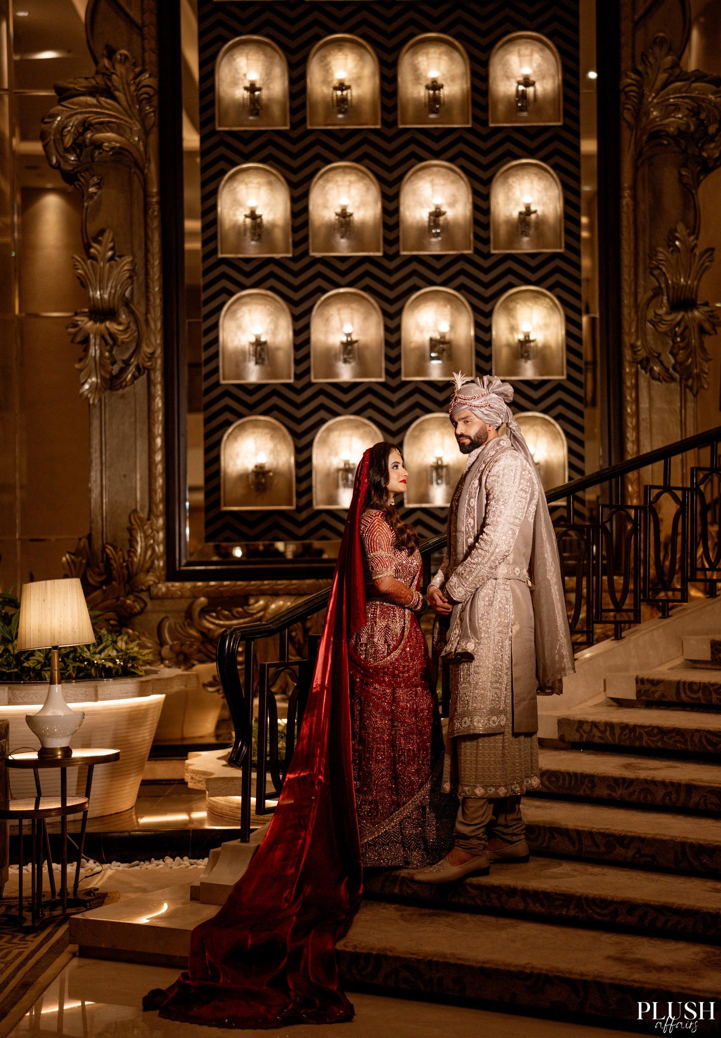 Garnet Haze – Maroon Cathedral Veil in Sheer Gossamer Organza