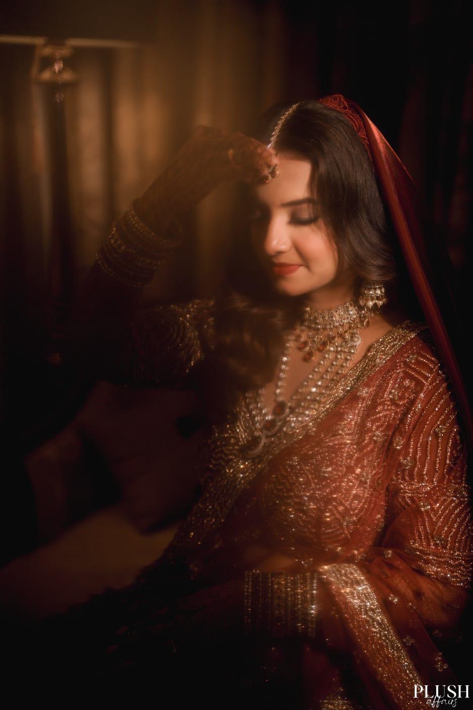 Garnet Haze – Maroon Cathedral Veil in Sheer Gossamer Organza