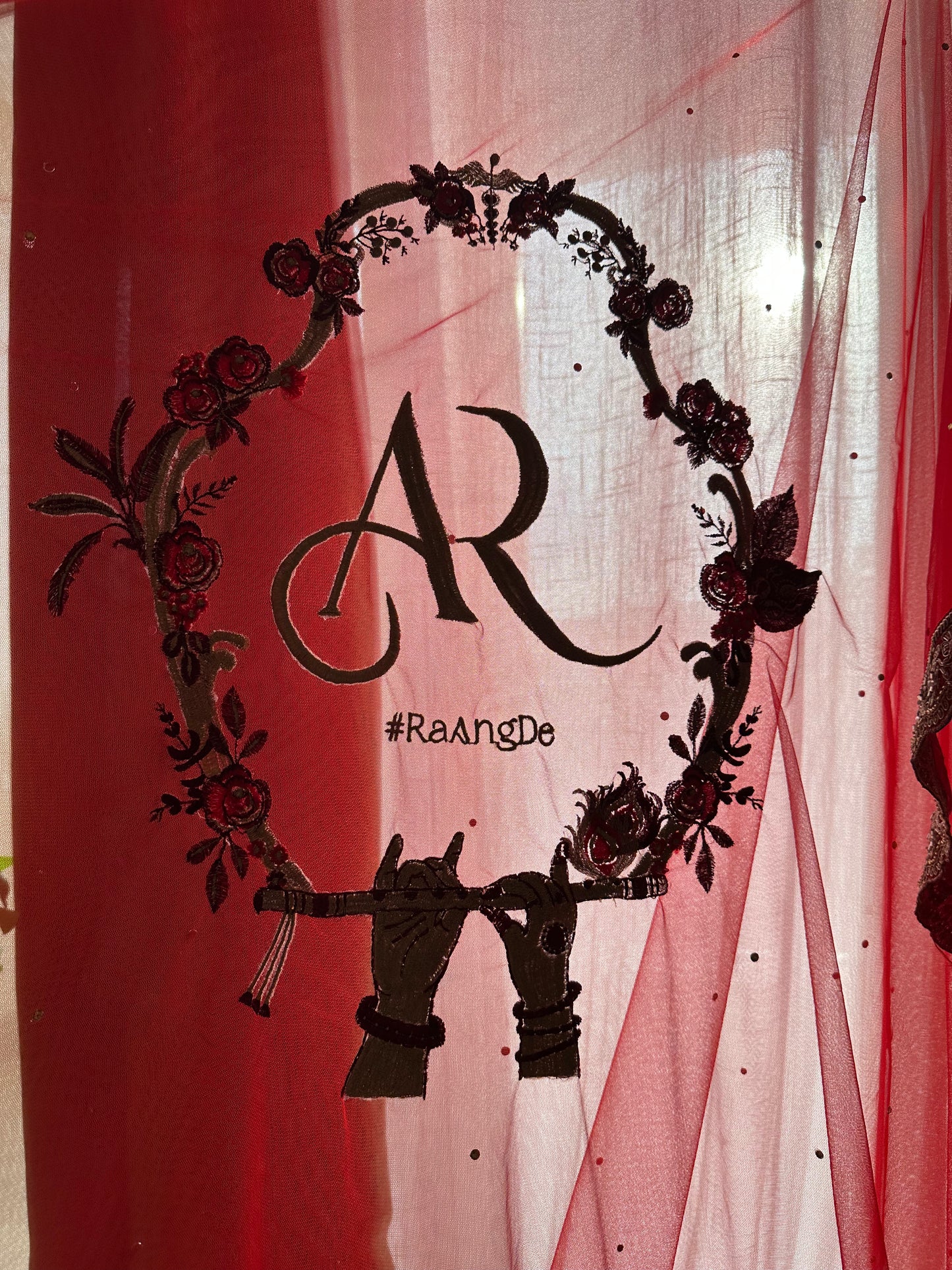 Radhika : Raadha-Krishna inspired Wedding Logo for a Cathedral length Veil