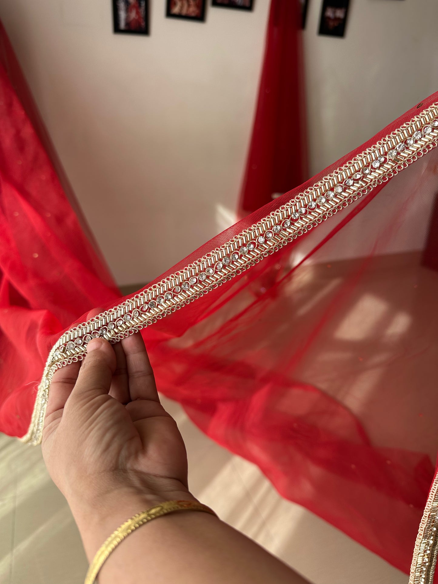 Aurelia : A Timeless Illusion Tulle Veil with Soft Gold Accents