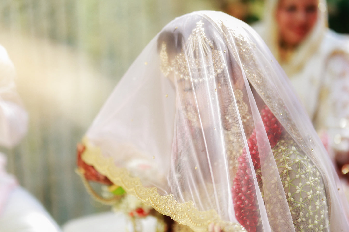 Dawn of Roses – Pink-Red Ombré Veil