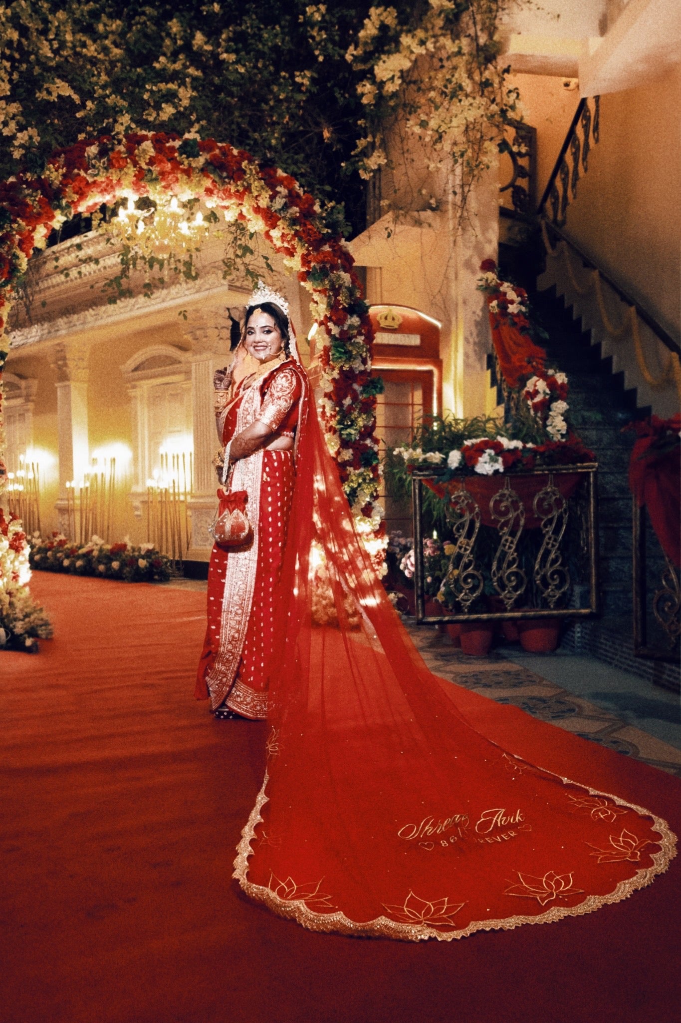 Padma Katha – Handcrafted Lotus Appliqué Veil