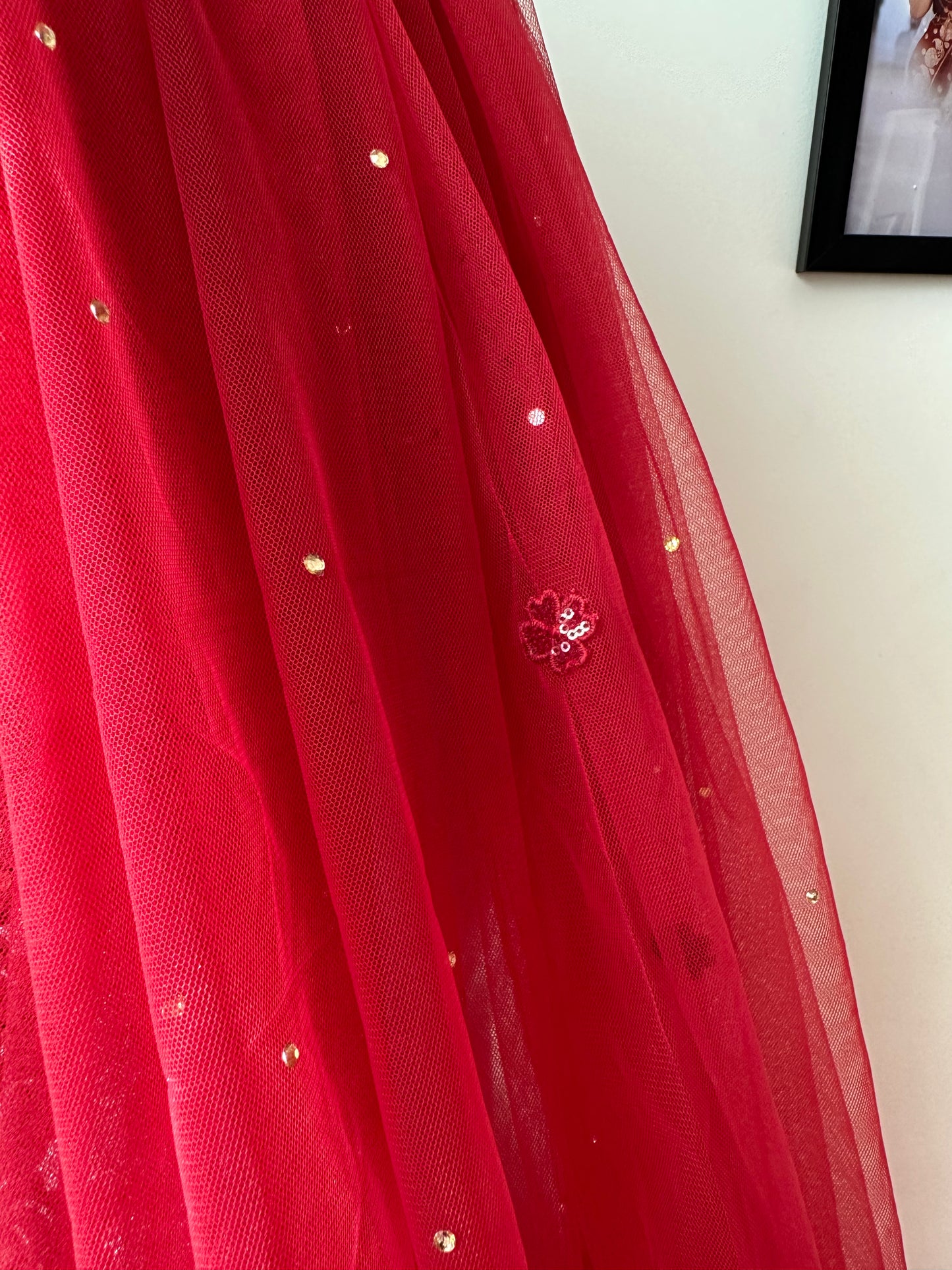 Maroon Majesty : The Five-Petal Cut Veil with Personalised Initials