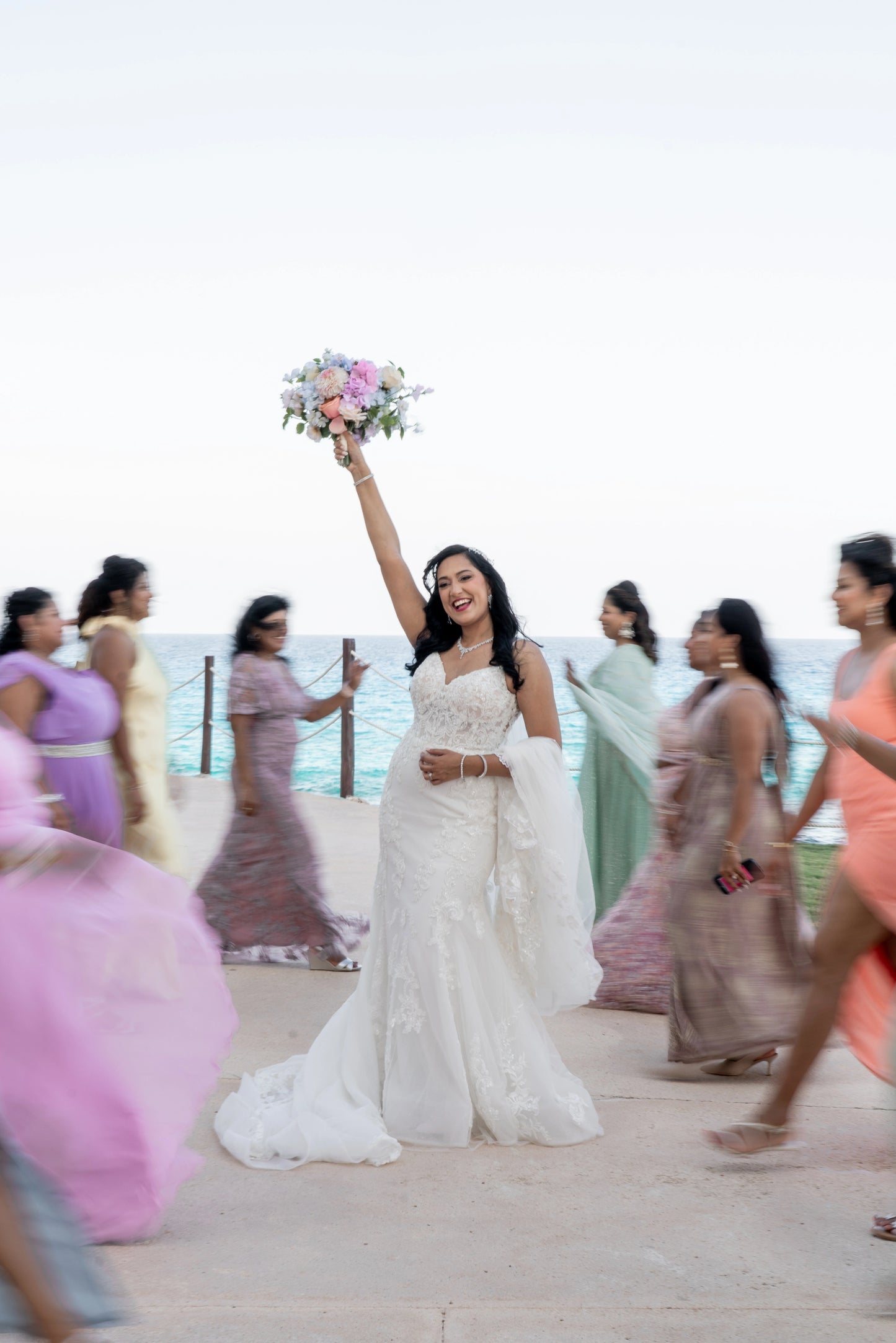 Love Story Veil : Ivory White Cathedral Petal Cut custom hand embroidered floral veil with love story personalisation
