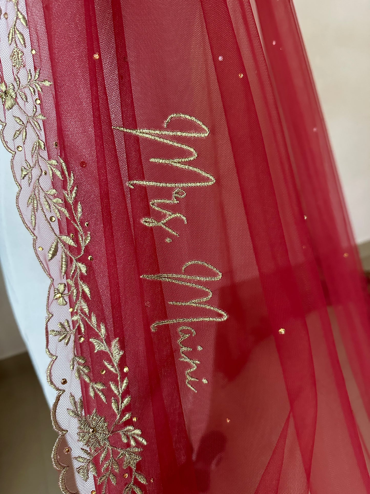 Regalia : The Double Halo Veil in gold zari