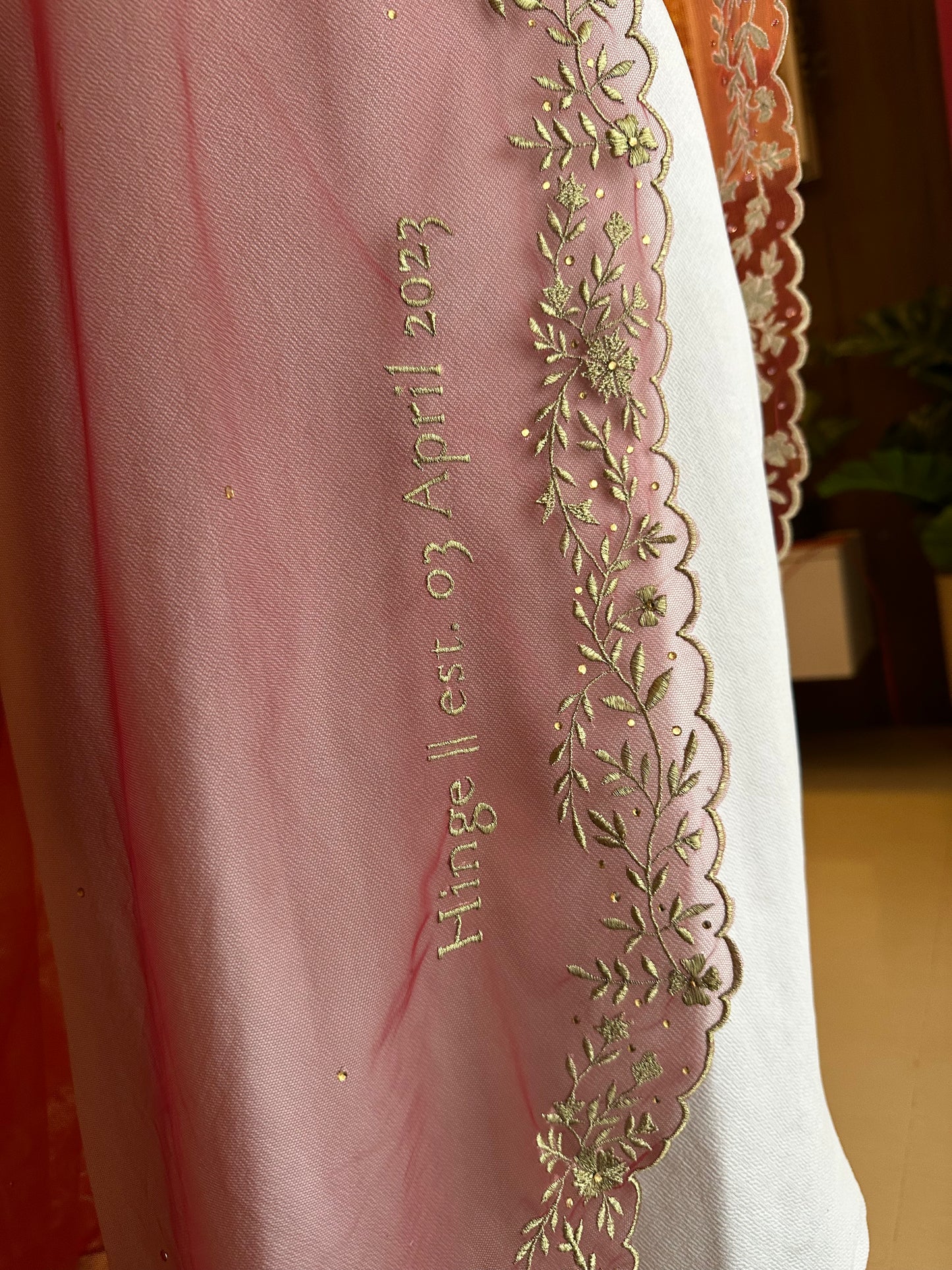 Regalia : The Double Halo Veil in gold zari