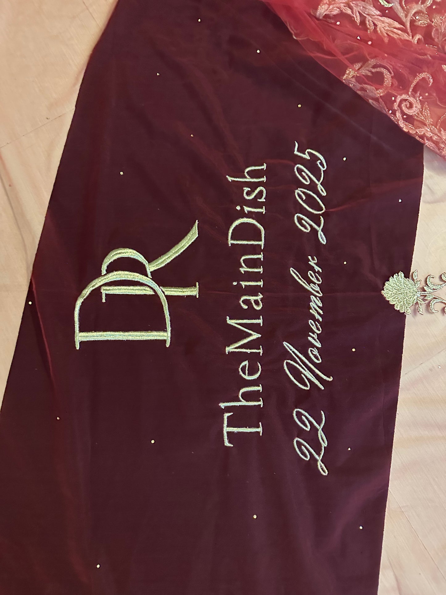 Regalia : The Double Halo Veil in gold zari