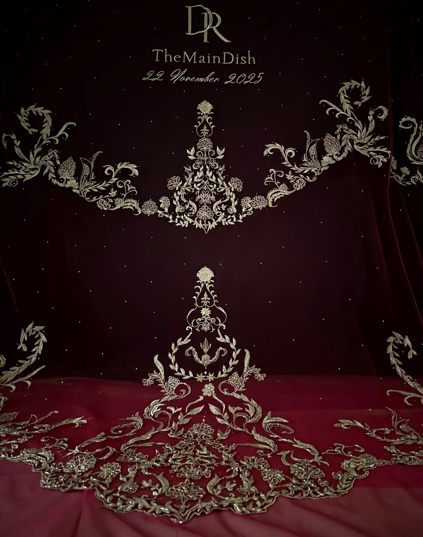 Regalia : The Double Halo Veil in gold zari