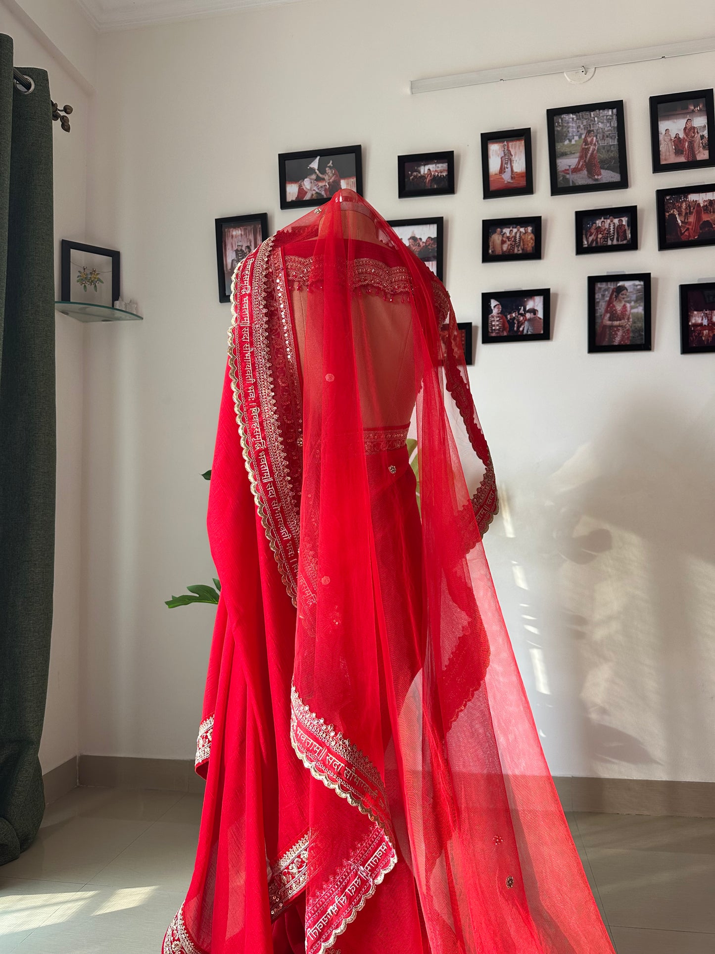 Patralekha : A Sabyasachi inspired Veil with personalised embroidered Quote