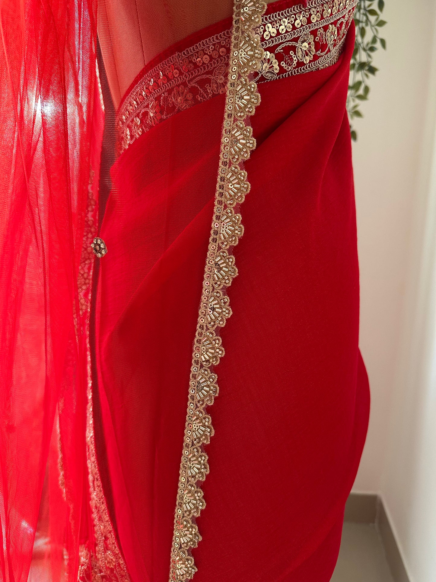 Anusreeta : Red Cathedral length Veil with Couple's name with infinity symbol ; wedding date & a quote
