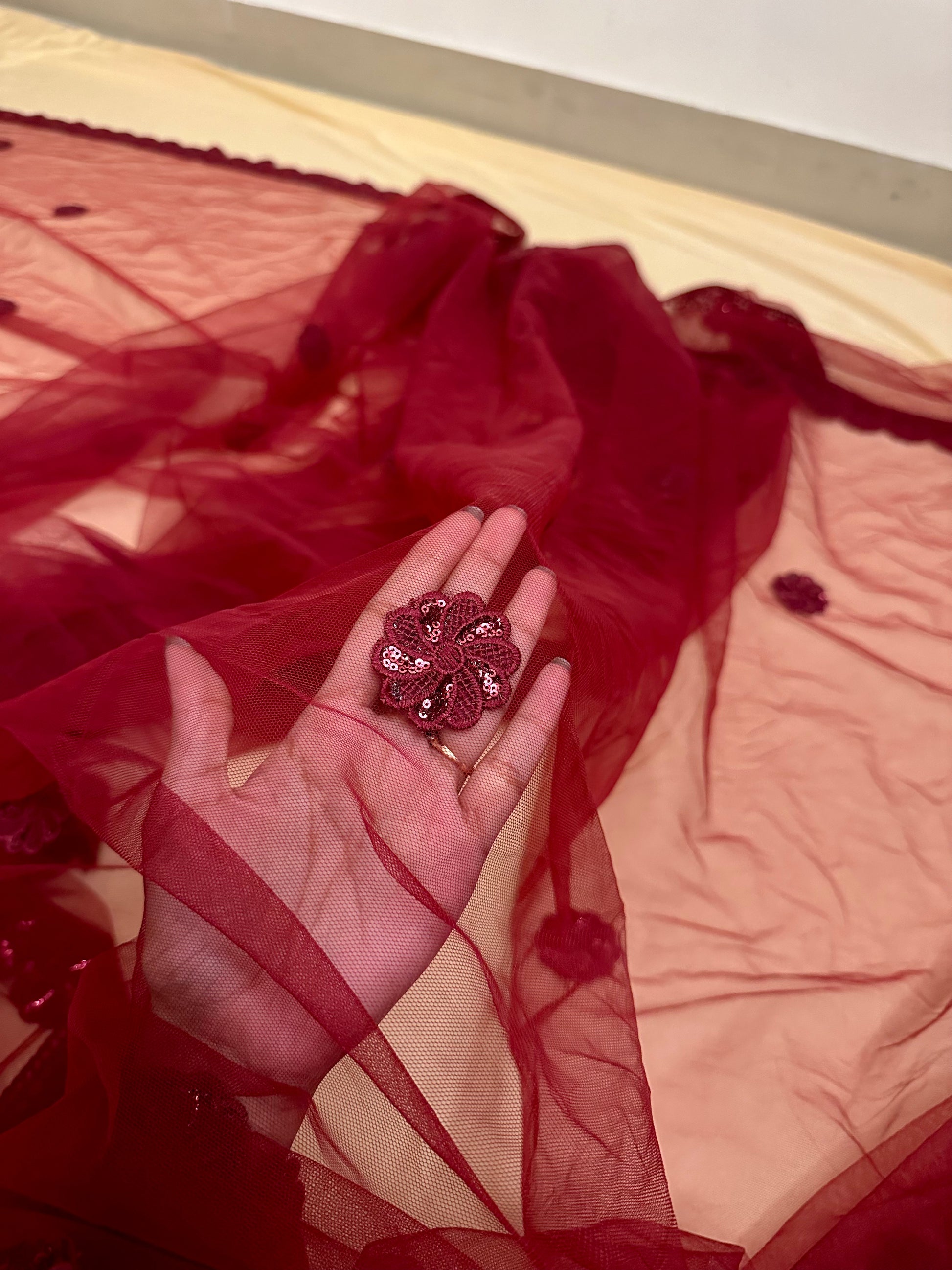 Rapunzel edition : Longest Classic Maroon Veil with Name and Wedding D Your Bridesmaid Anwesha Rapunzel edition : Longest Classic Maroon Veil with Name and Wedding D Your Bridesmaid Anwesha