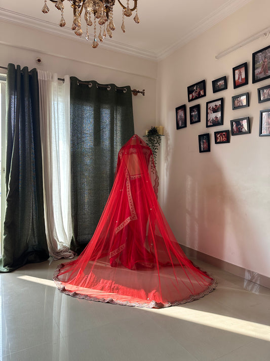 Vermilion : A Classic Chapel length Red Veil