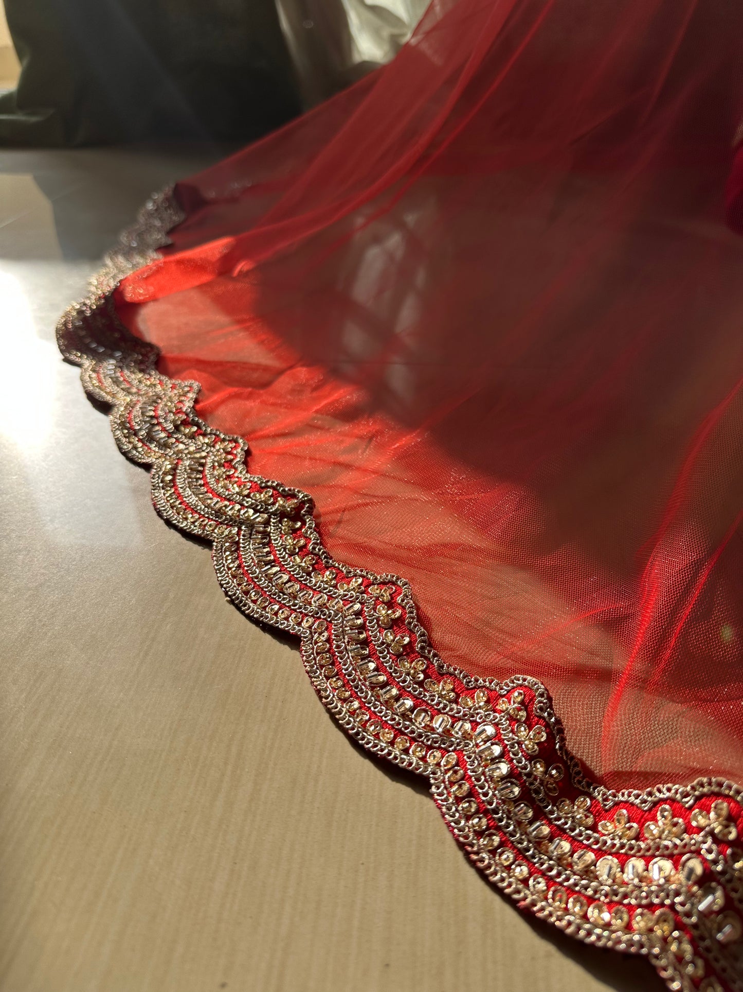 Vermilion : A Classic Chapel length Red Veil