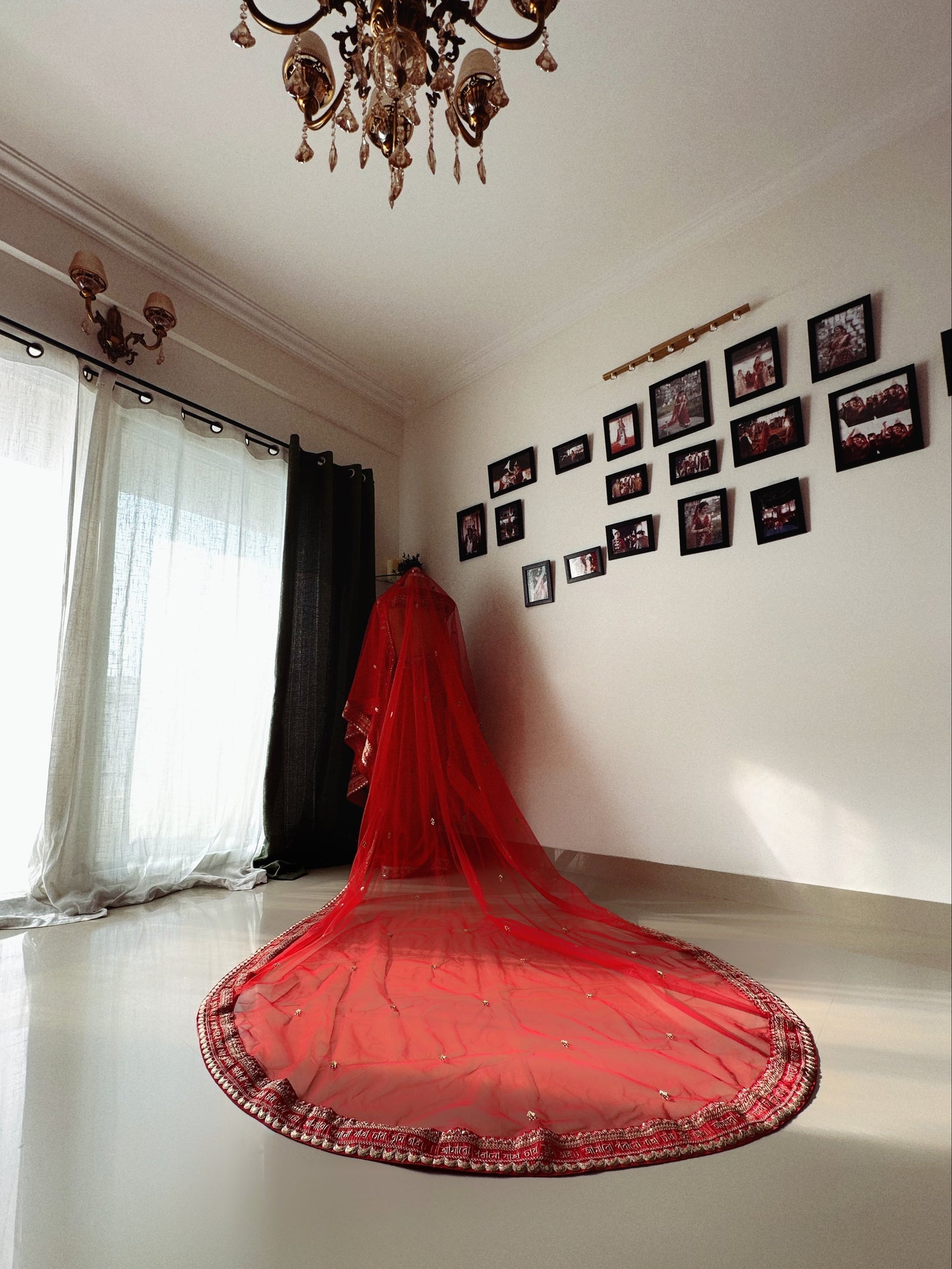 Patralekha : A Sabyasachi inspired Veil with personalised embroidered bengali Quote