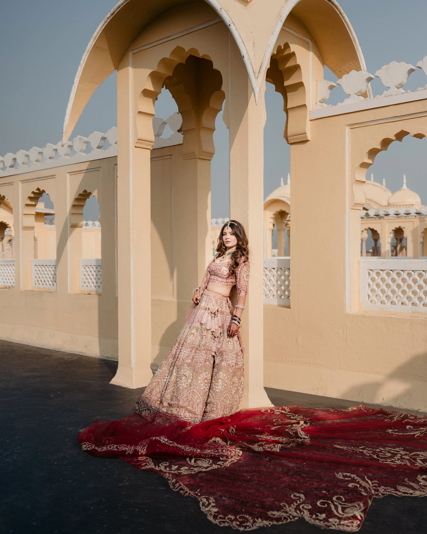 Regalia : The Double Halo Veil in gold zari