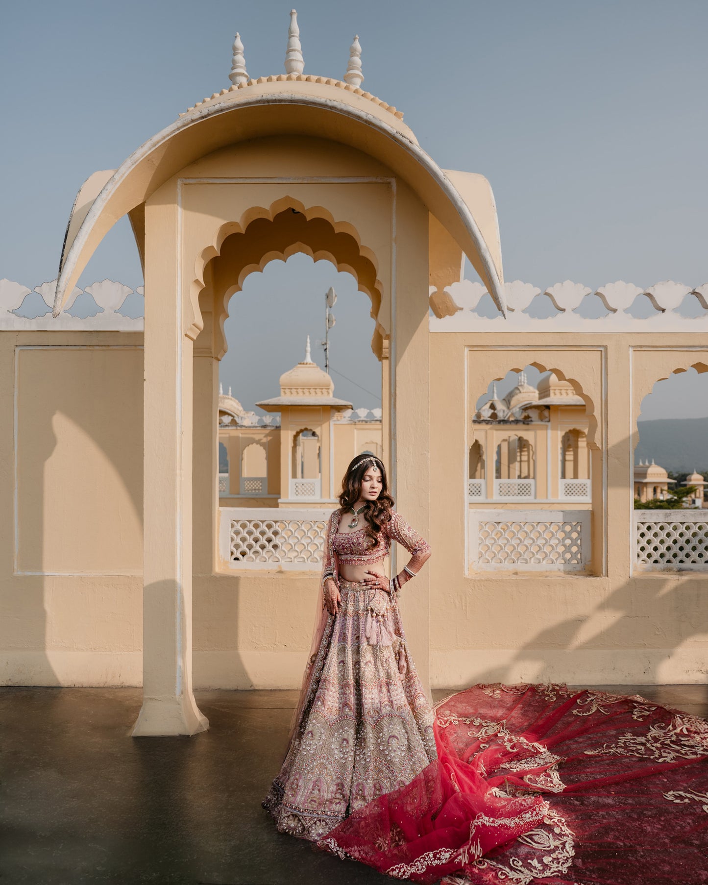 Regalia : The Double Halo Veil in gold zari