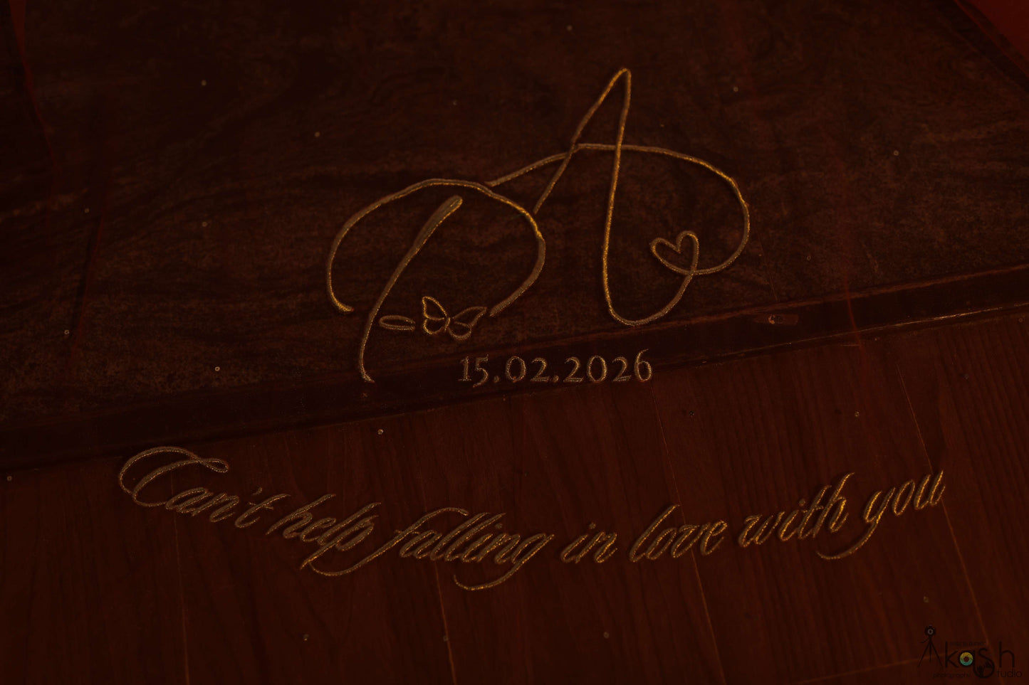 Prachi : A Cathedral Length Veil with custom Logo personalisation