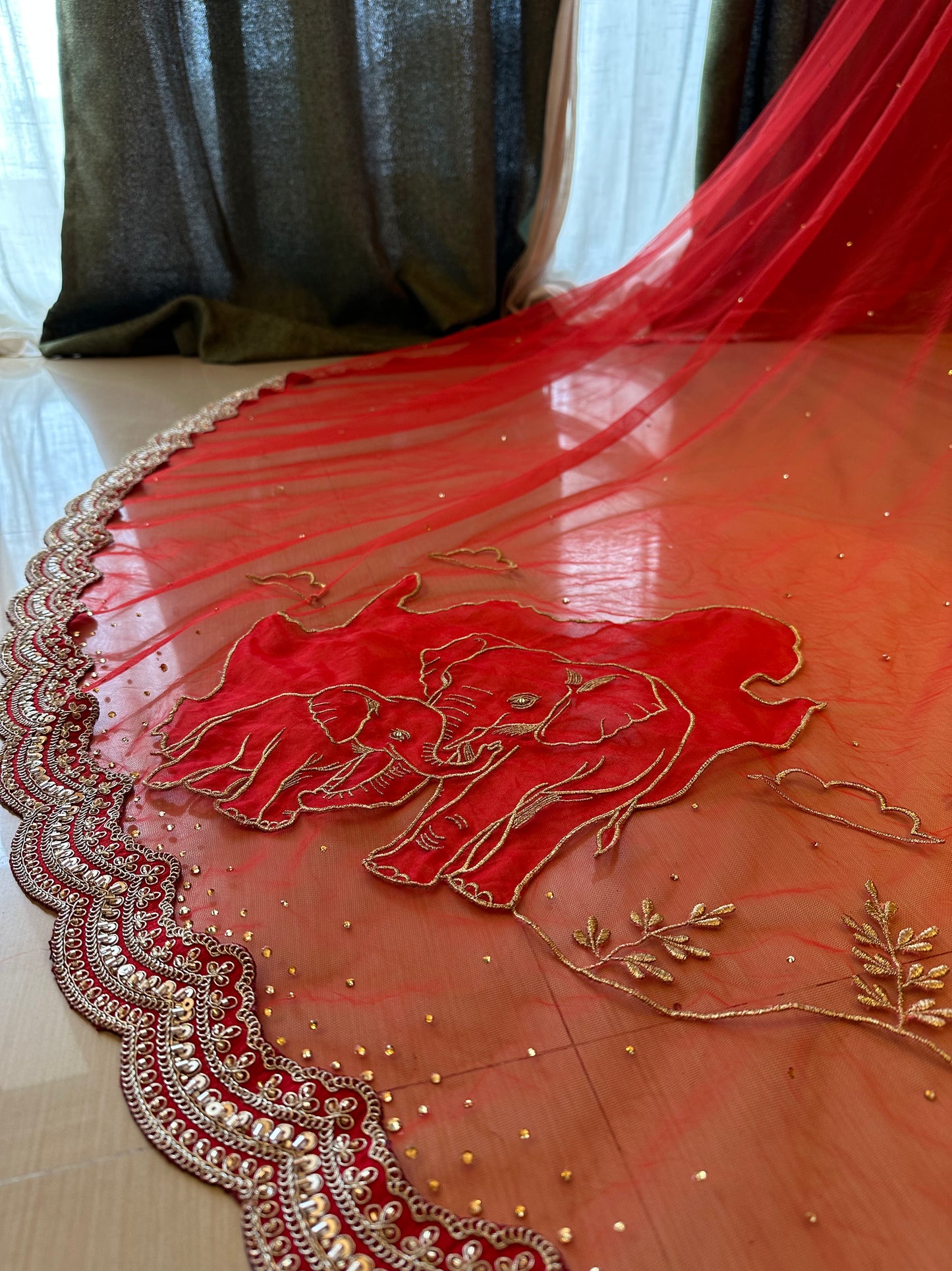 Memory Trail : Storytelling Red Bridal Veil with Paris proposal story