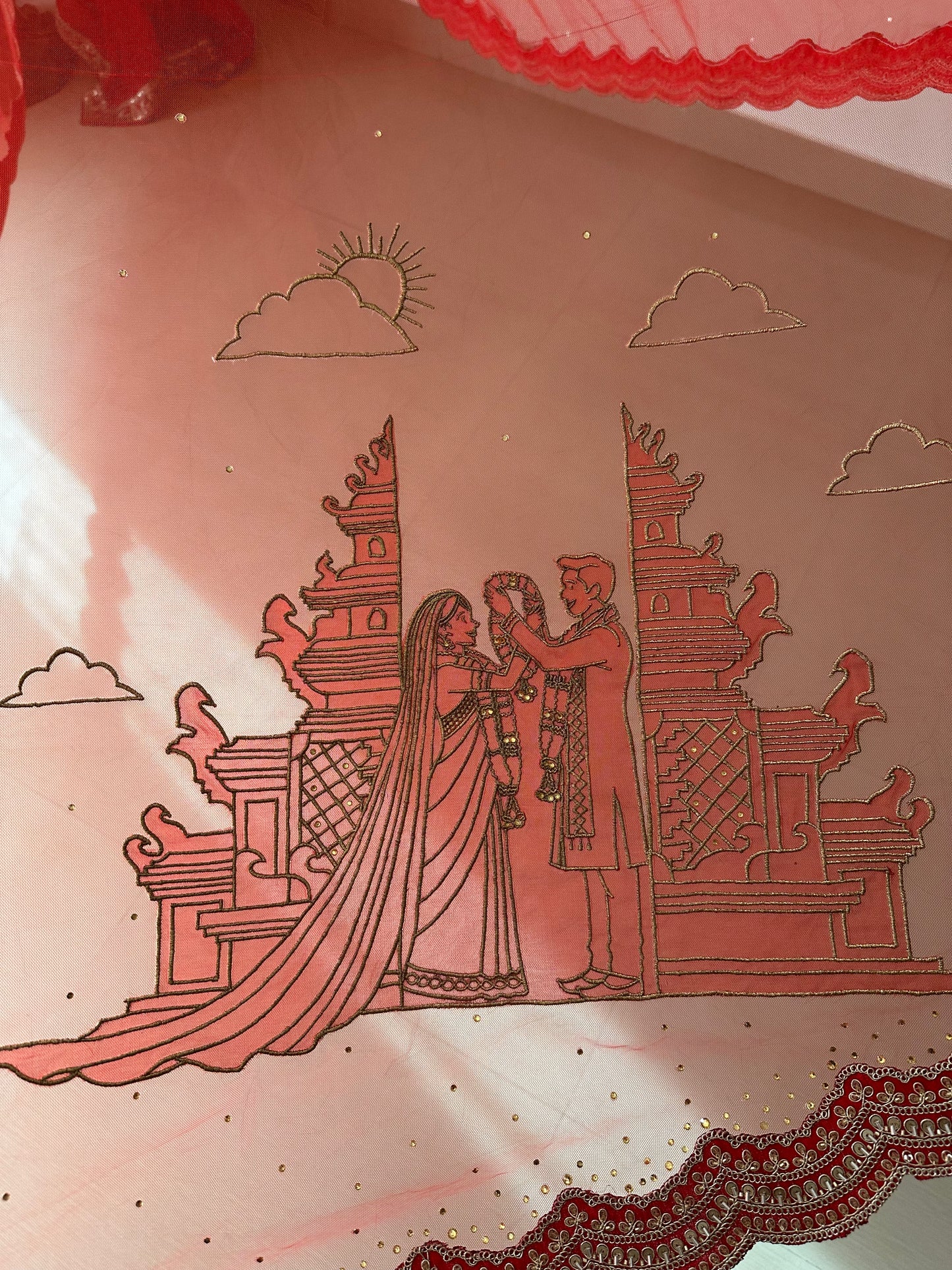 Memory Trail : Storytelling Red Bridal Veil with Paris proposal story