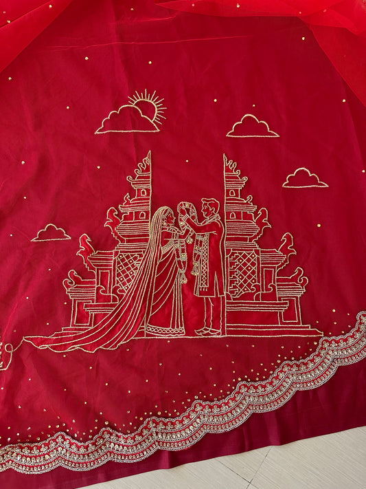 Memory Trail : Storytelling Red Bridal Veil with Paris proposal story