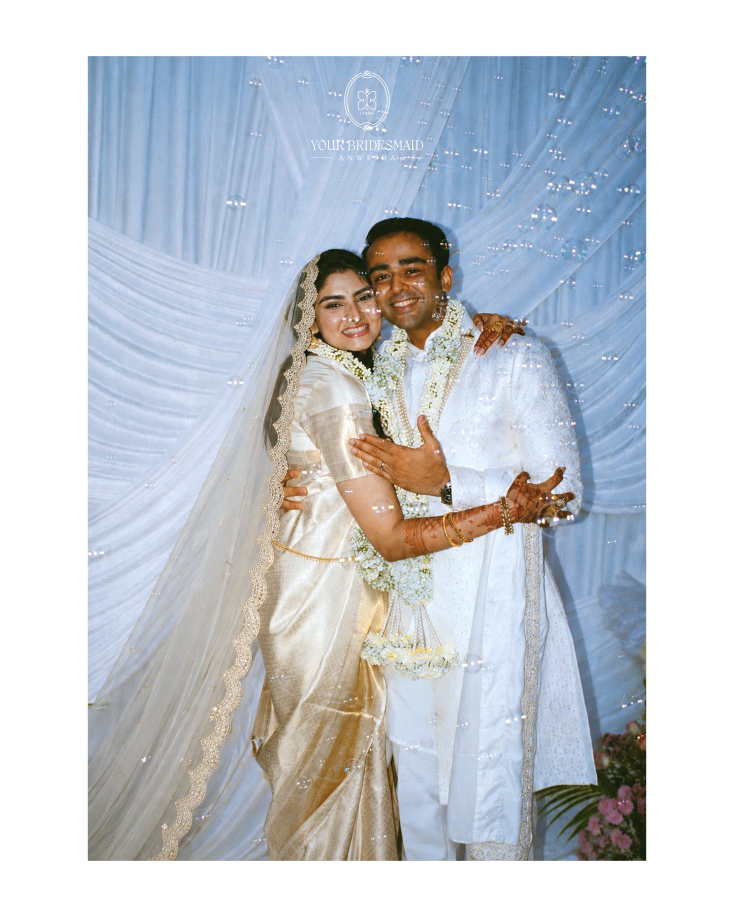 Memory Trail : Personalised Zodiac Ivory Cathedral Veil with Storytelling Embroidery