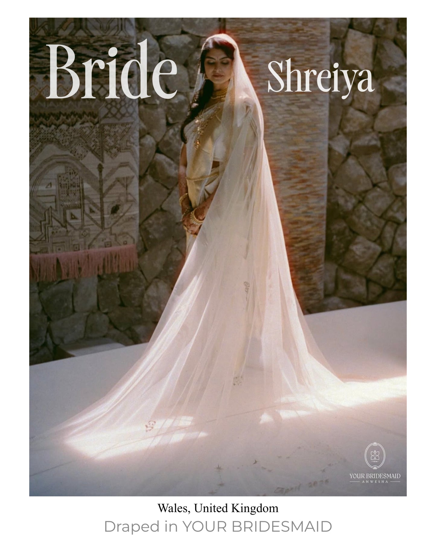 Memory Trail : Personalised Zodiac Ivory Cathedral Veil with Storytelling Embroidery